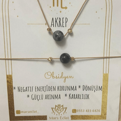 Akrep Burcu Obsidyen Koruma & Dönüşüm Bilekliği