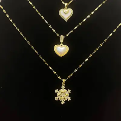 Altın Işıltı Üçlü Kolye Seti