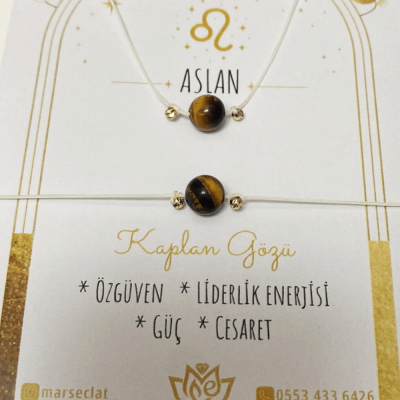 Aslan Burcu Kaplan Gözü Güç & Özgüven Bilekliği