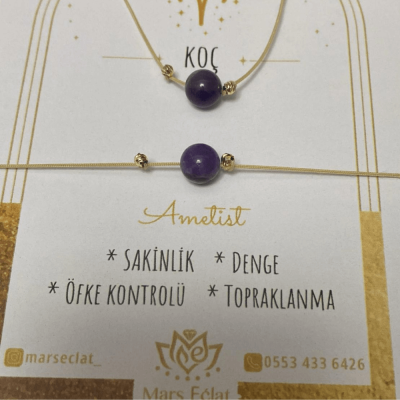 Koç Burcu Ametist Sakinlik & Denge Bilekliği