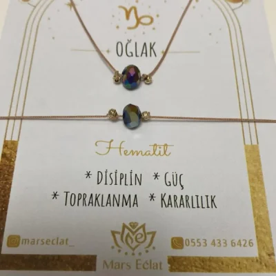 Oğlak Burcu Hematit Güç Bilekliği
